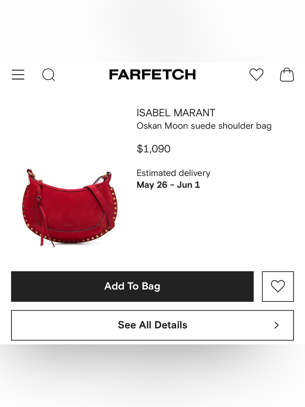 Isabel Marant Authentic Oskan Moon Bag - Picture 4 of 6